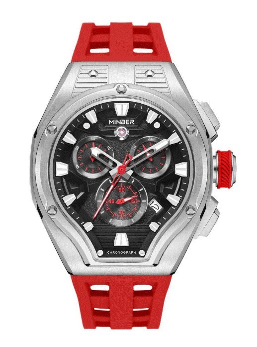 Reloj de Pulsera Minber Hombre M9130G3 Color Silver/Red