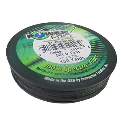 HILO DE PESCA TRENZADO VERDE 50lbs, 150YD POWER PRO.