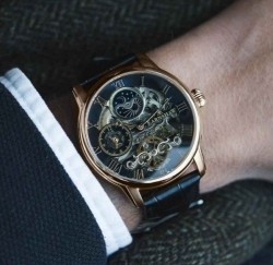 Reloj de Pulsera Earnshaw Hombre Longitude Tuxedo Black