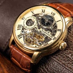 Reloj de Pulsera Earnshaw Hombre Longitude Golden Champagne