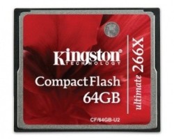 Memoria Flash Kingston Ultimate, 64GB CompactFlash 266x, con MediaR...