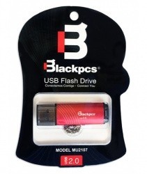 Memoria USB Blackpcs MU2107, 32GB, USB 2.0, Rojo
