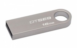 Memoria USB Kingston DataTraveler SE9, 16GB, USB 2.0, Plata