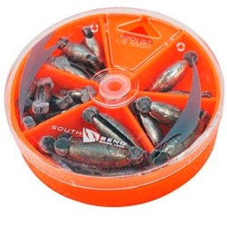 SURTIDO DE CONTRAPESOS DE PESCA CON 26 PIEZAS SOUTH BEND.