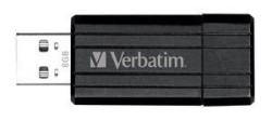 Memoria USB Verbatim PinStripe, 8GB, USB 2.0, Negro