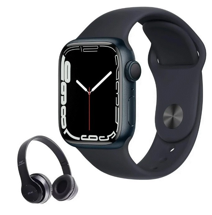 Apple Watch Series 7 41mm Negro (Reacondicionado) + Audífonos Bluetooth