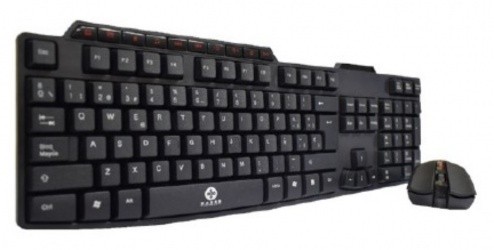 Kit de Teclado y Mouse Naceb NA-570, RF Inalámbrico, Negro (Español)