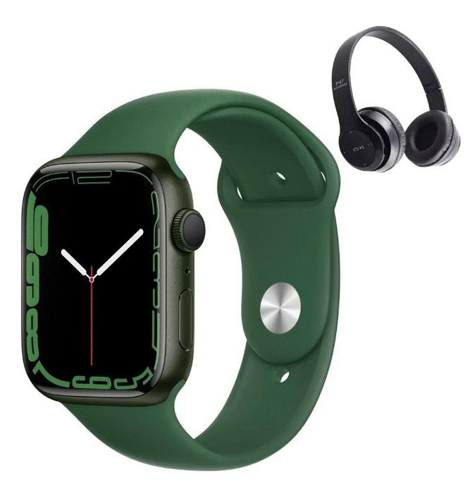 Apple Watch Series 7 45mm Verde (Reacondicionado) + Audífonos Bluetooth