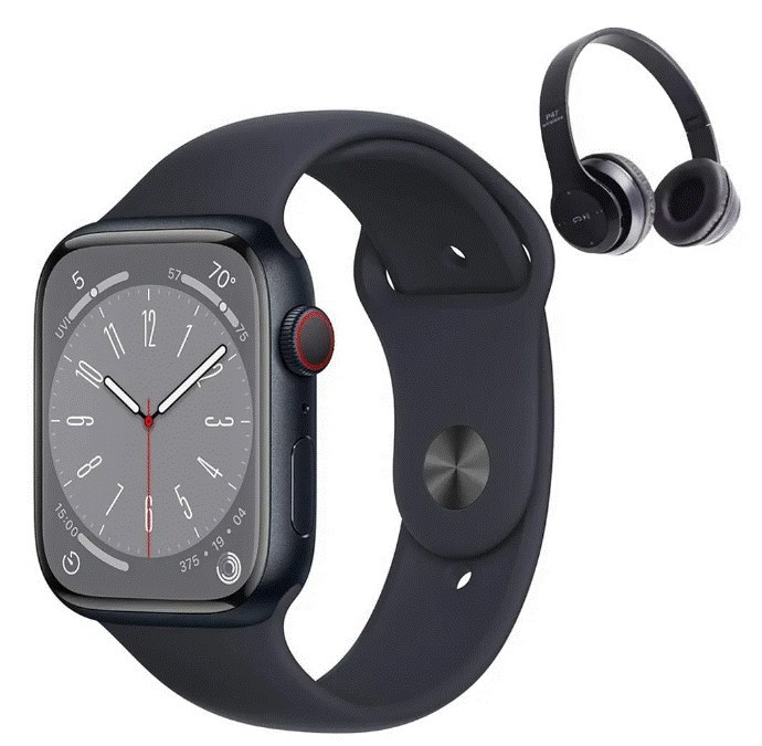 Apple Watch Series 8 45mm Negro (Reacondicionado) + Audífonos Bluetooth