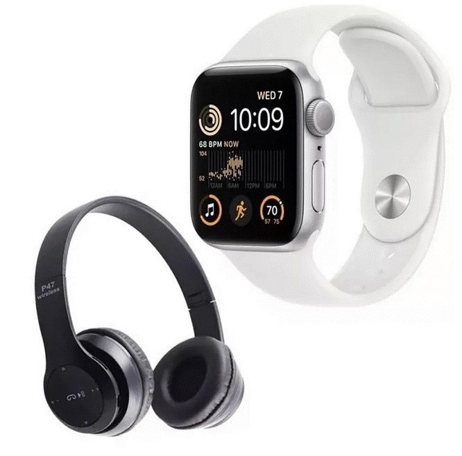Apple Watch SE 1ra. Gen 40mm Blanco (Reacondicionado) + Audífonos Bluetooth