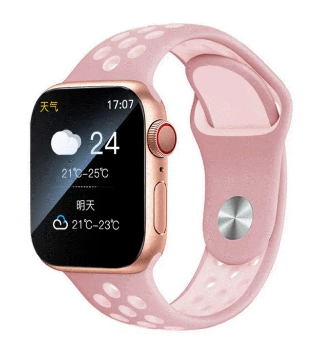 Reloj Smartwatch VAK f9 IP67 Metal Apple Health pasos Calorias Rosa