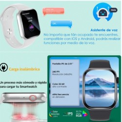 Reloj Smartwatch VAK f9 IP67 Metal Apple Health pasos Calorias Rosa