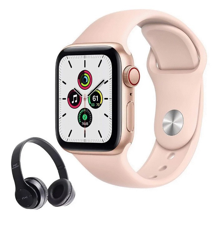 Apple Watch SE 1ra. Gen 44mm Dorado (Reacondicionado) + Audífonos Bluetooth