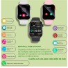 Reloj Smartwatch VAK f9 IP67 Metal Apple Health pasos Calorias Blanco