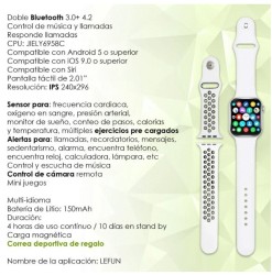 Reloj Smartwatch VAK f9 IP67 Metal Apple Health pasos Calorias Blanco