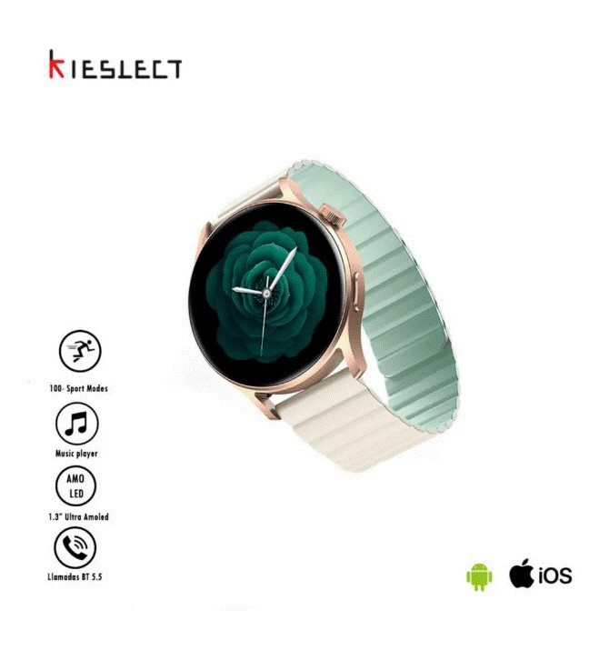 Smartwatch Kieslect Lora 2 Gold Pantalla AMOLED Bluetooth 5.2 Resistente al agua