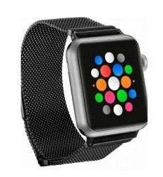 Correa de malla para Apple Watch Platinum 38, 40 y 41 mm color negro