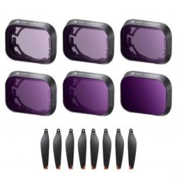 Kit Filtros ND4 + ND8 + ND16 + ND32 + ND64 + ND1000 + Helices para DJI Mini 3 Pro