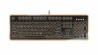 Teclado Azio MK-RETRO-03, Alámbrico, USB, Negro/Oro (Inglés)