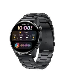 Smartwatch Negro Gadgets&Fun Sphere AMOLED con Correa de Acero Inoxidable