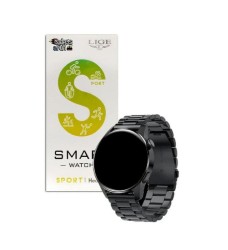 Smartwatch Negro Gadgets&Fun Sphere AMOLED con Correa de Acero Inoxidable