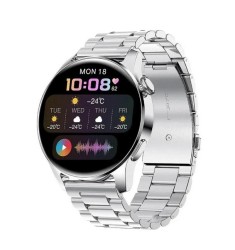 Smartwatch Plateado Gadgets&Fun Sphere AMOLED con Correa de Acero Inoxidable