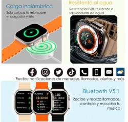 Reloj Smartwatch VAK B6 Ultra Bluetooth NFC Calorias Presion Naranja