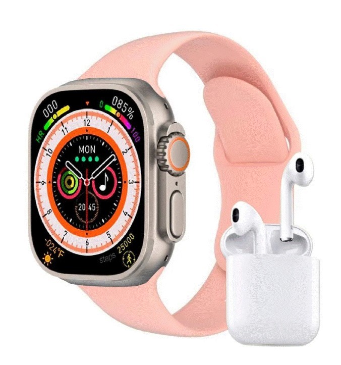 Reloj Smartwatch VAK Y3 con audifinos Bluetooth Fitness Rosa