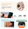 Reloj Smartwatch VAK Y3 con audifinos Bluetooth Fitness Rosa