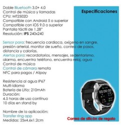 Reloj Smartwatch Vak Tm8 De Acero Bluetooth Ips Presion Nfc