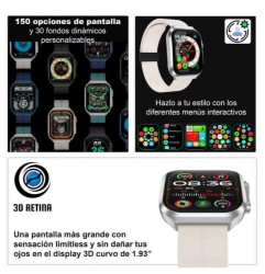 Reloj Smartwatch VAK F21 PANTALLA CURVA INFINITE 3D Negro