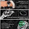 Reloj Smartwatch VAK C1 Acero Submarine NFC Cristal Verde