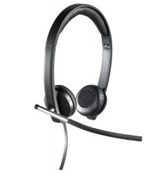 Logitech H650e Stereo Audífonos con Micrófono, Alámbrico, USB, Negro