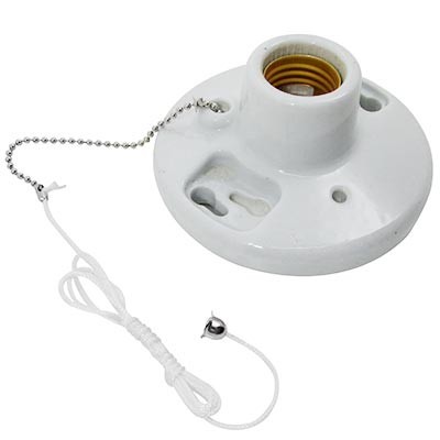 PORTALAMPARA PORCELANA CON CADENA 4 PULGADAS FULGORE.