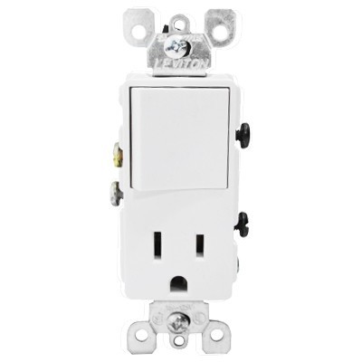 INTERRUPTOR CON TOMACORRIENTE BLANCO.