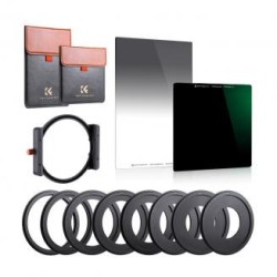 100x100mm Kit de Filtros Cuadrados ND1000 + ND8 Degradado Suave + Portafiltro de Metal + Anillos Adaptadores