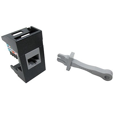 MODULO TELEFONICO MODULAR RJ11 CAT 3 NEGRO LEVINTON.