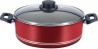 BUDINERA CON TAPA DE VIDRIO ROJA. 24CM