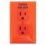 TOMA TIERRA AISLADA CON PLACA NARANJA LEVITON.
