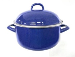 CACEROLA DE PELTRE AZUL. 20CM