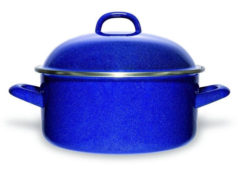 CACEROLA DE PELTRE AZUL. 26CM