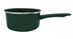 CAZO CON TAPA PELTRE VERDE. 16CM