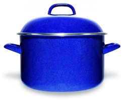 OLLA RECTA DE PELTRE AZUL. 26CM