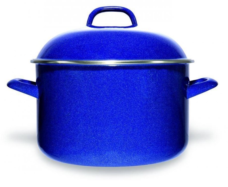 OLLA RECTA DE PELTRE AZUL. 26CM