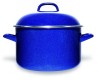 OLLA RECTA DE PELTRE AZUL. 26CM