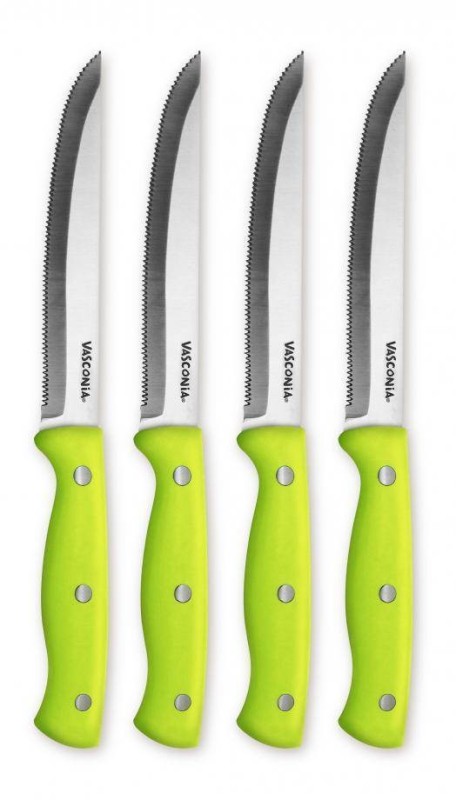 CUCHILLOS PARA CARNE 0%GRASA. 4PZAS VERDE