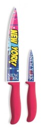 SET DE CUCHILLO CHEF Y MONDADOR NY POP ART. 2PZAS.