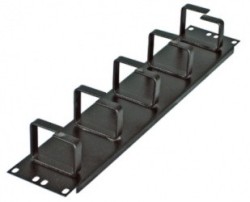 North System Organizador de Cables 2U, 5 Anillos, Negro