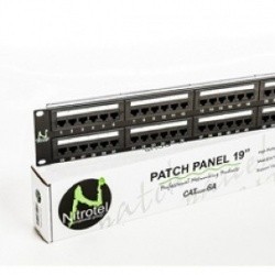 Nitrotel Panel de Parcheo Cat6 48 Puertos, Negro