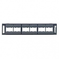 Panduit Panel de Parcheo CPP12WBL con 12 Puertos Mini-Com, Negro